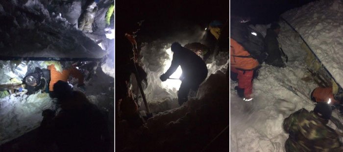 При сходе лавины на Альпика-сервис пострадали два человека