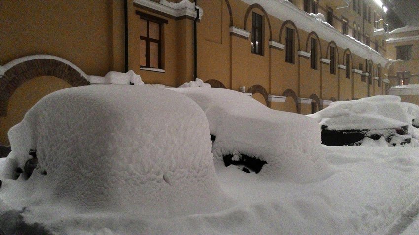 Снегопад в Горки Городе 15.02.2017