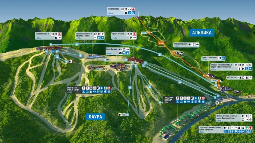 карта курорта Газпром