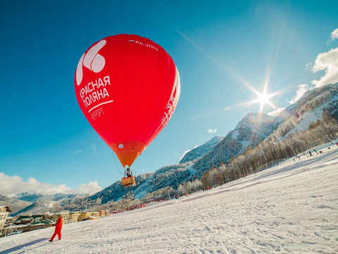 Полет на воздушном шаре в Сочи зимой