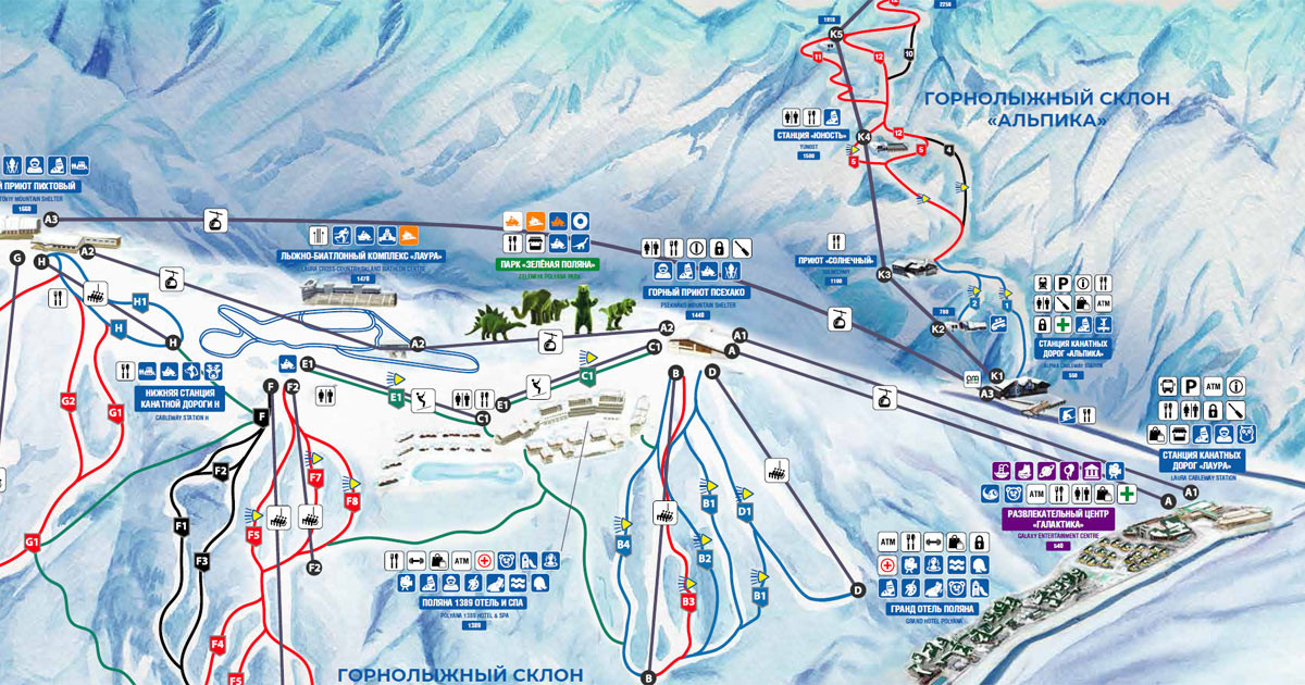 Газпром канатная дорога карта